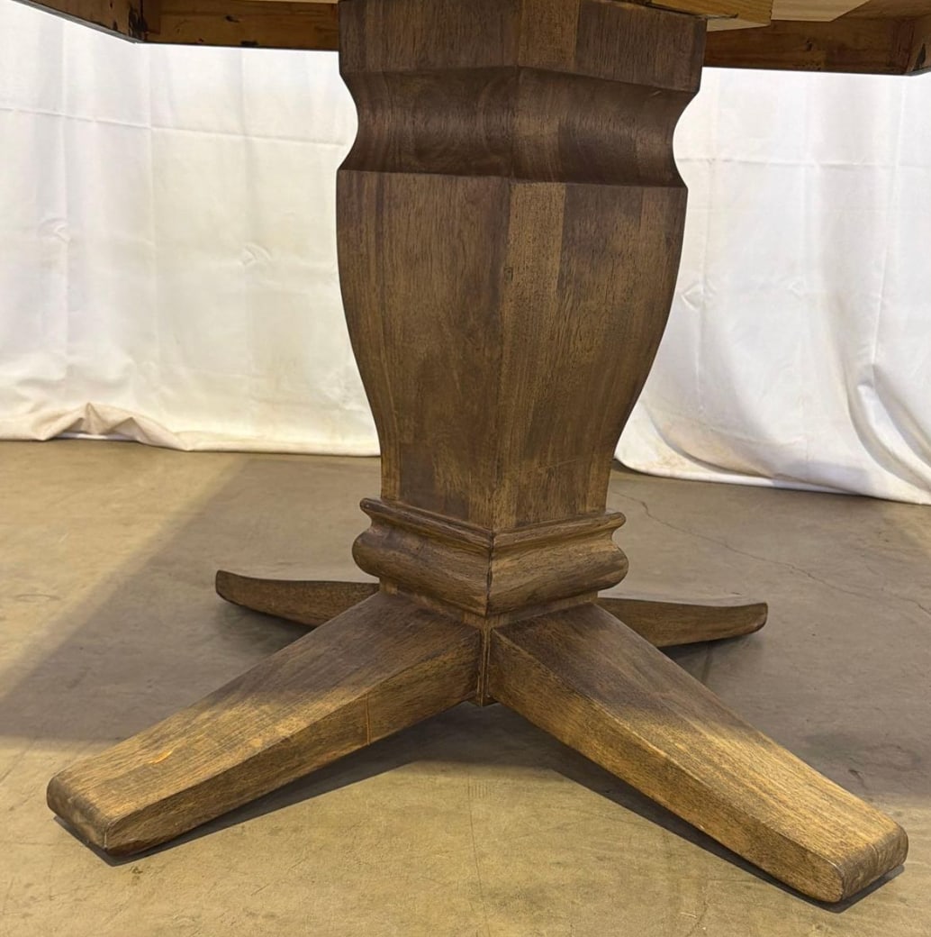 Bespoke 1975 Custom Needlepoint & Oak Pedestal Game Table With Matching Cover - 11