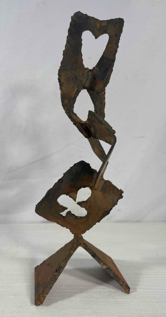 Falling Playing Cards— Abstract Steel Sculpture, Herbert Simon Estate - 2