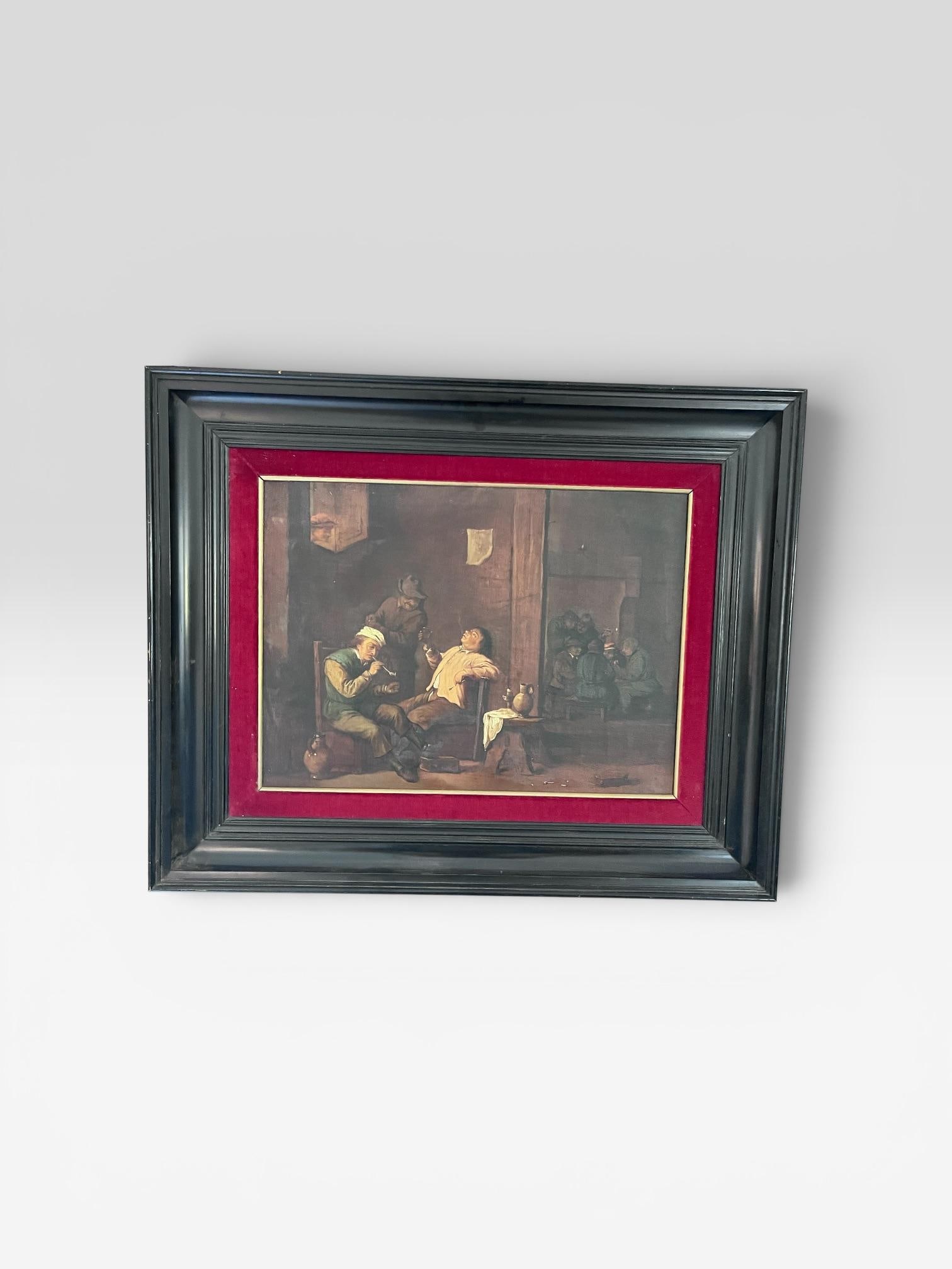 Late 19th Century Spanish Museum Copy After David Teniers the Younger – Tavern Interior Oil on - 2