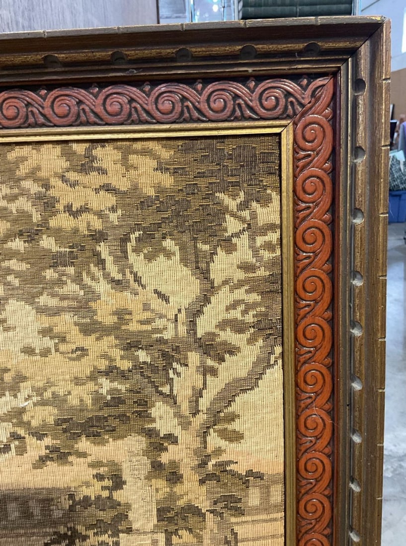 Monumental 6-Foot European Goya Tapestry "The Spanish Dance" in Deep Carved Wood Frame - 5