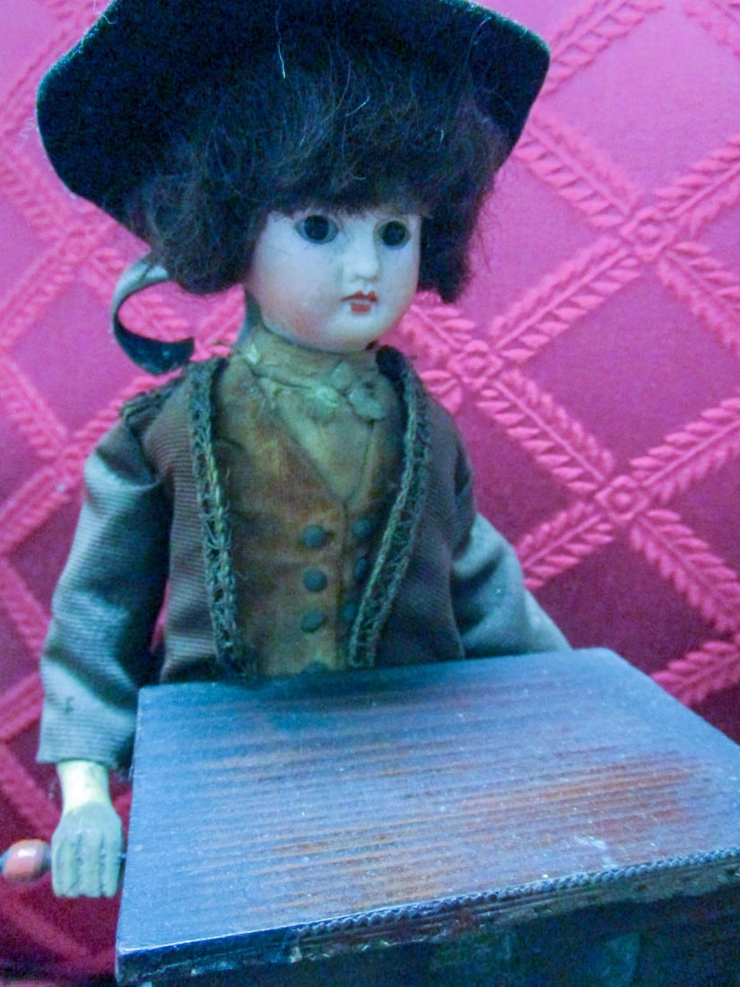 Automaton German Zinner & Sohn Musical Toy W Children & Organ Grinder Monkey - 11
