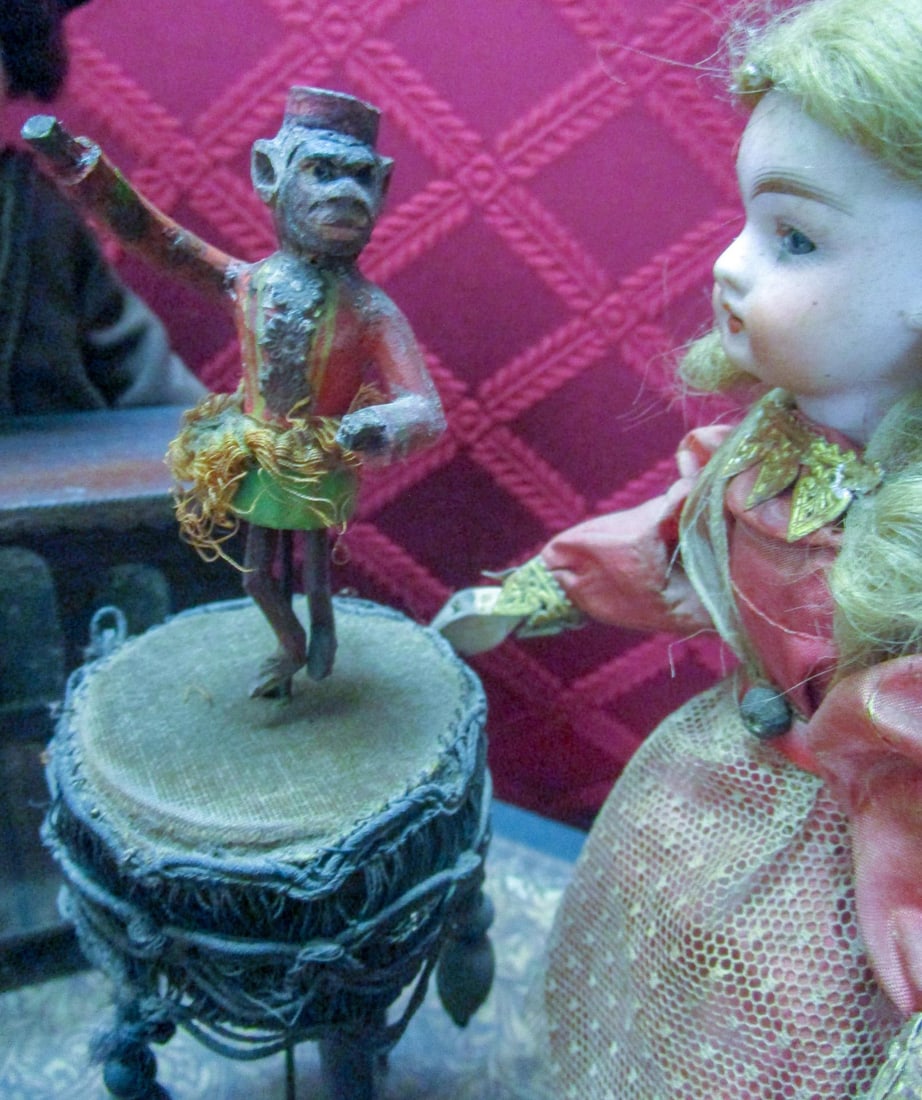 Automaton German Zinner & Sohn Musical Toy W Children & Organ Grinder Monkey - 15