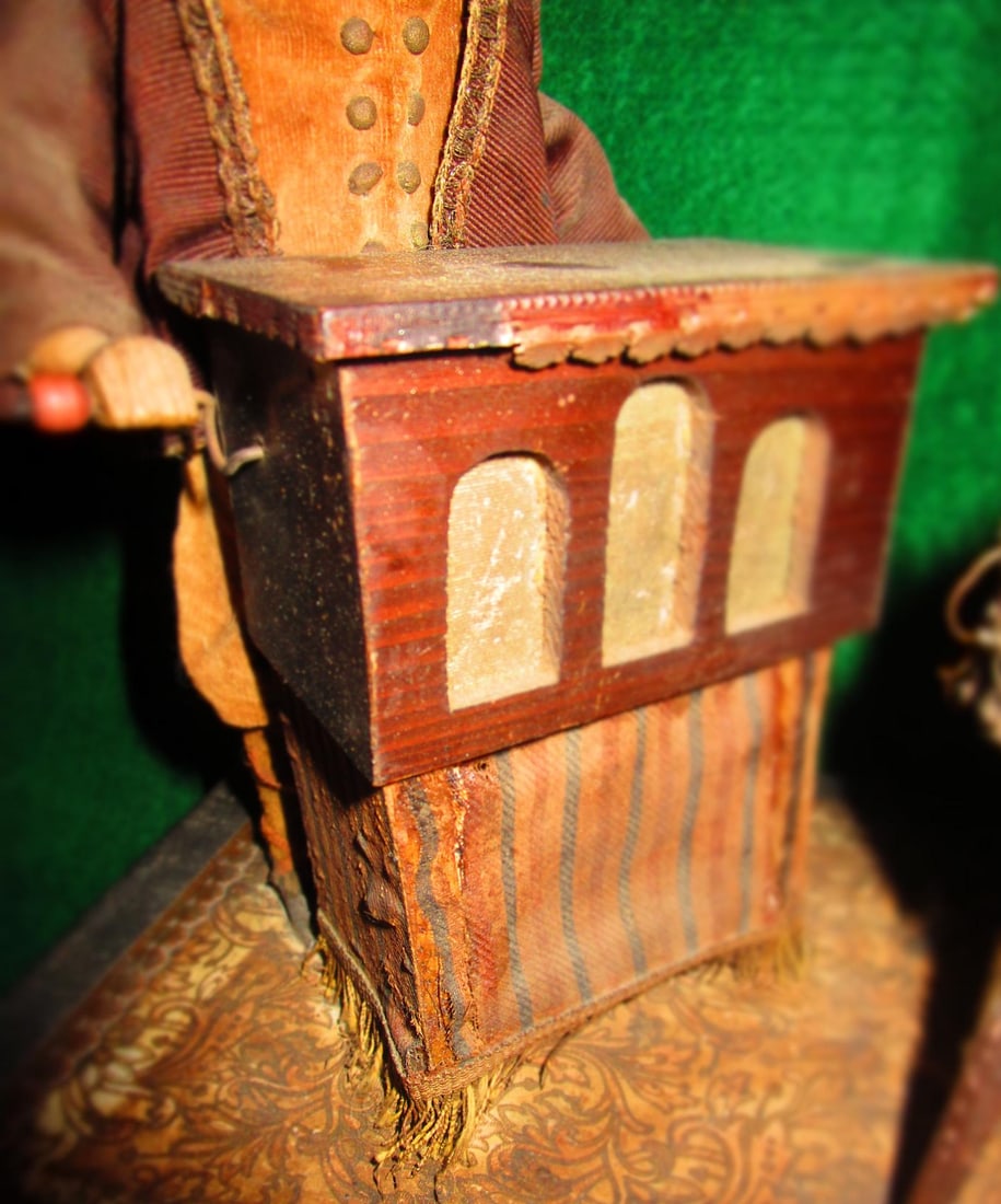 Automaton German Zinner & Sohn Musical Toy W Children & Organ Grinder Monkey - 8