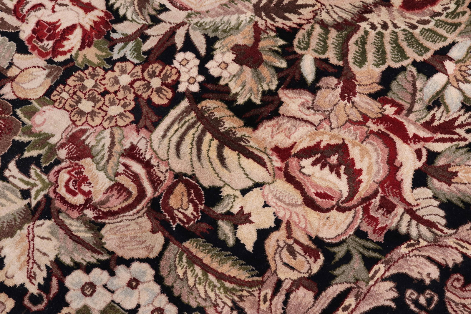 Art Nouveau Inspired 1990's Pak-Persian Black/Tan Wool Rug - 10'1'' X 14'0'' - 3