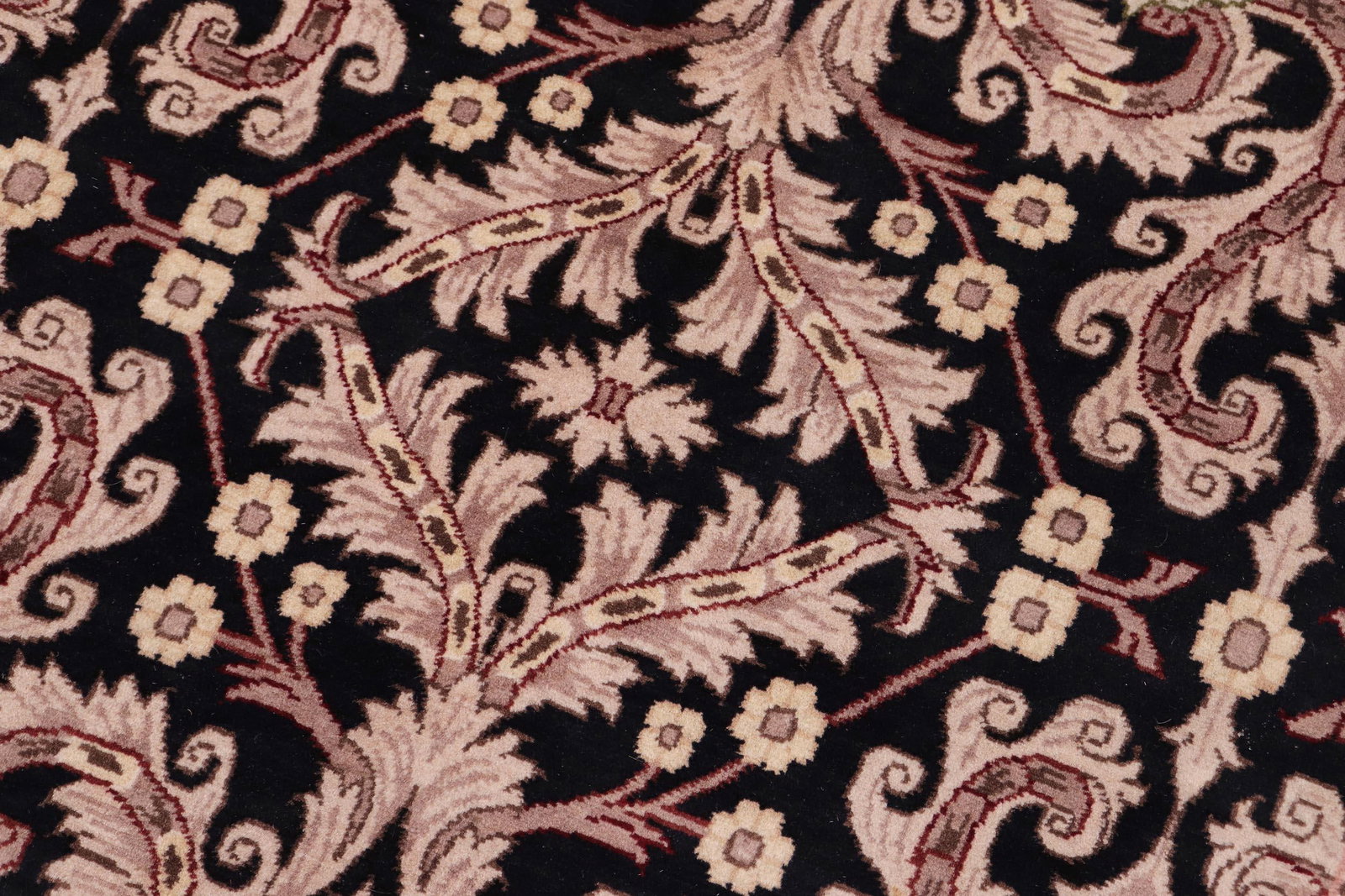 Art Nouveau Inspired 1990's Pak-Persian Black/Tan Wool Rug - 10'1'' X 14'0'' - 4