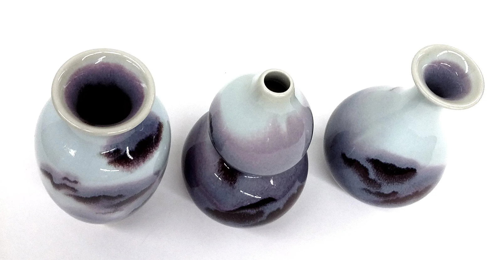 Chinese Jun Style Porcelain Vases - Set of 3 - 2