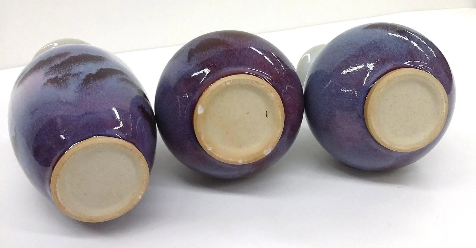 Chinese Jun Style Porcelain Vases - Set of 3 - 3