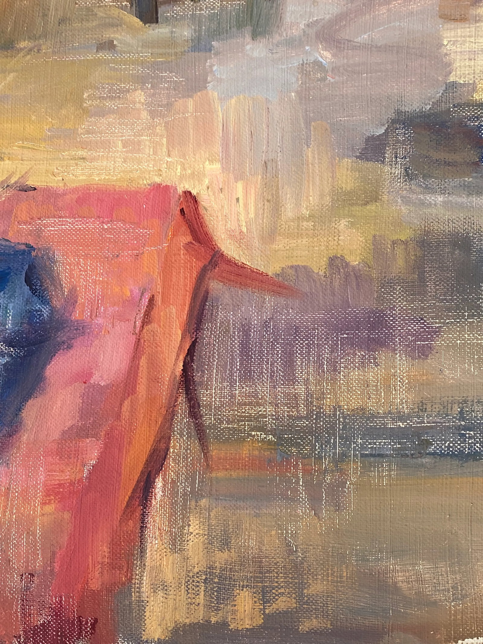 1993 "New York Studio" Expressionist Figurative Interior Scene Oil Painting by Marianne Gargour, Fra - 7