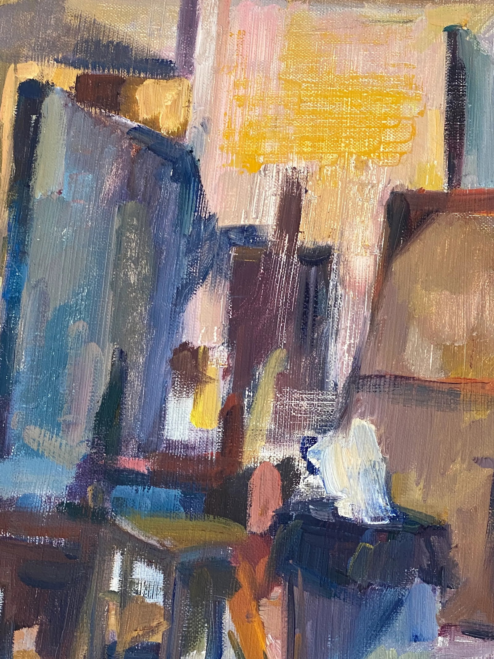 1993 "New York Studio" Expressionist Figurative Interior Scene Oil Painting by Marianne Gargour, Fra - 8