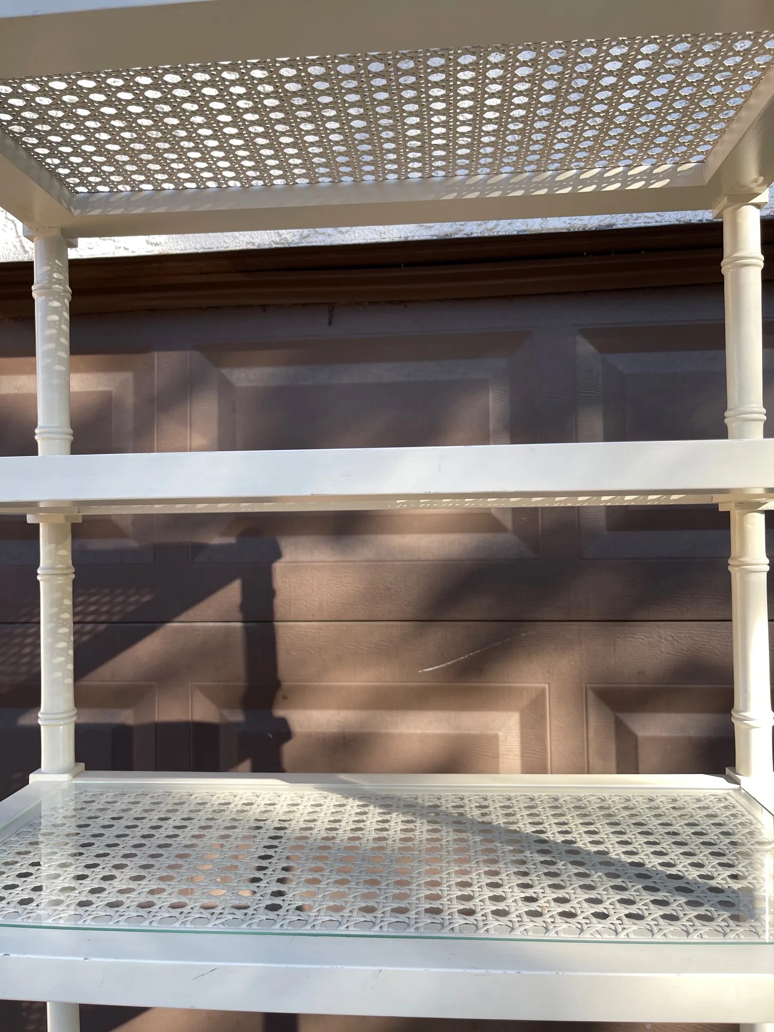 1960s Hickory Chair Co. Cane/Glass 5 Shelve Etagere - 5