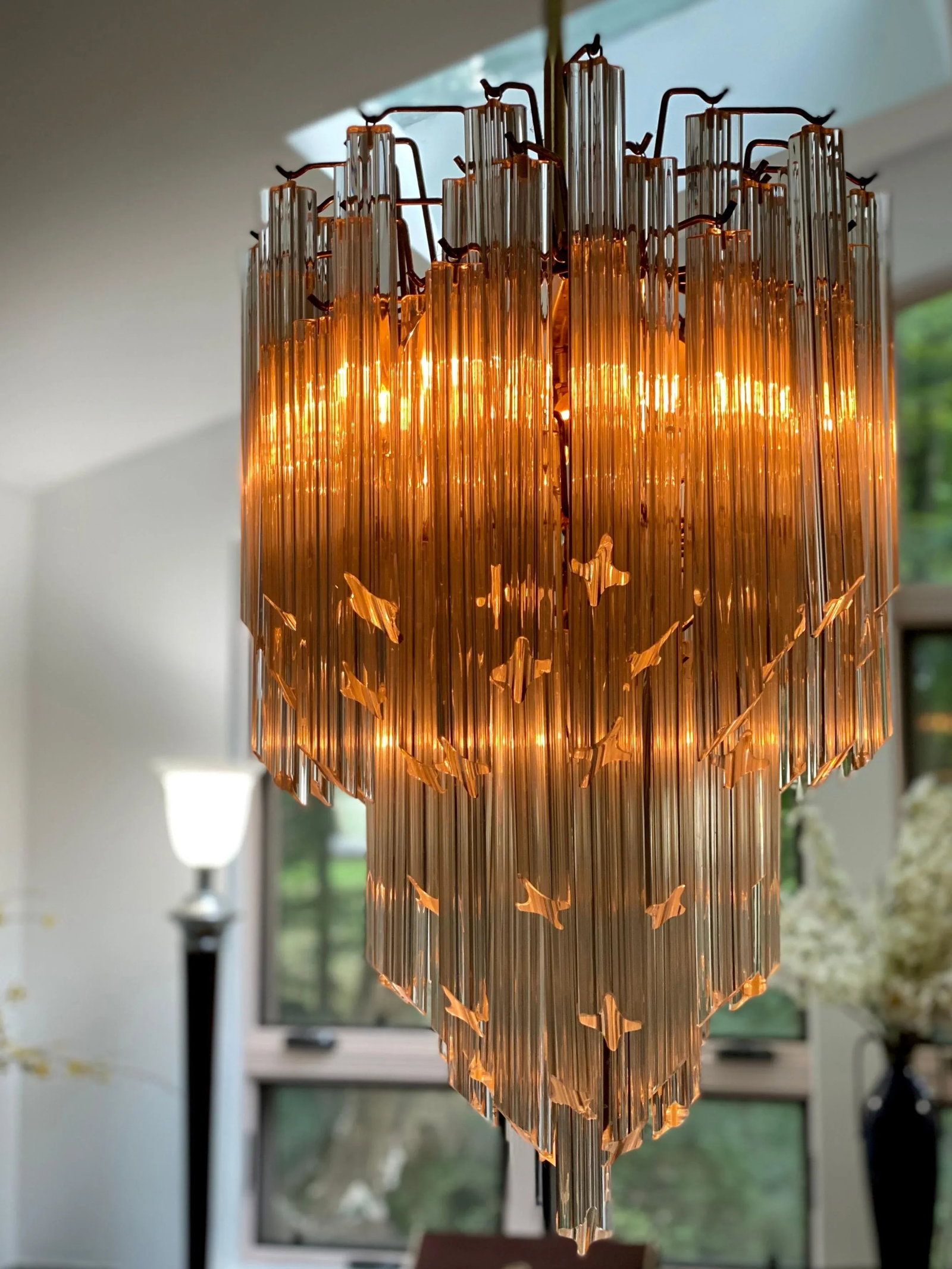 1960s Six-Tier Murano Crystal Italian 120 Quadriedri Prism Chandelier - 3