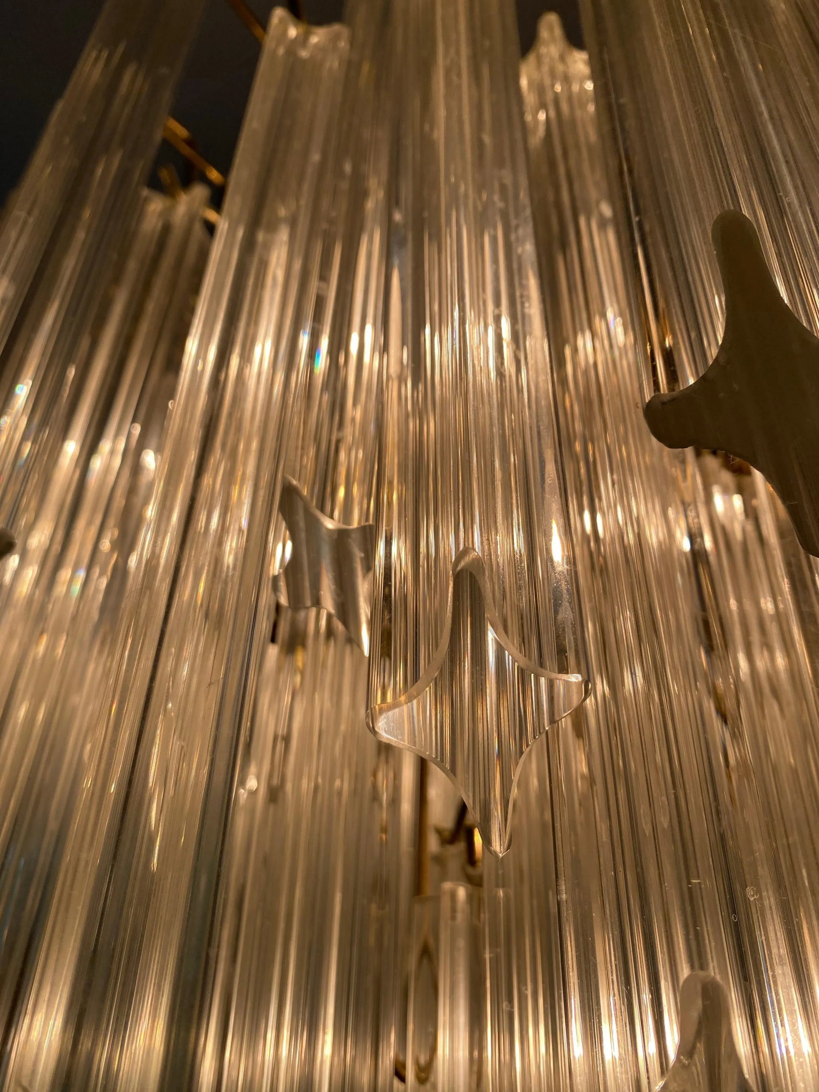 1960s Six-Tier Murano Crystal Italian 120 Quadriedri Prism Chandelier - 4