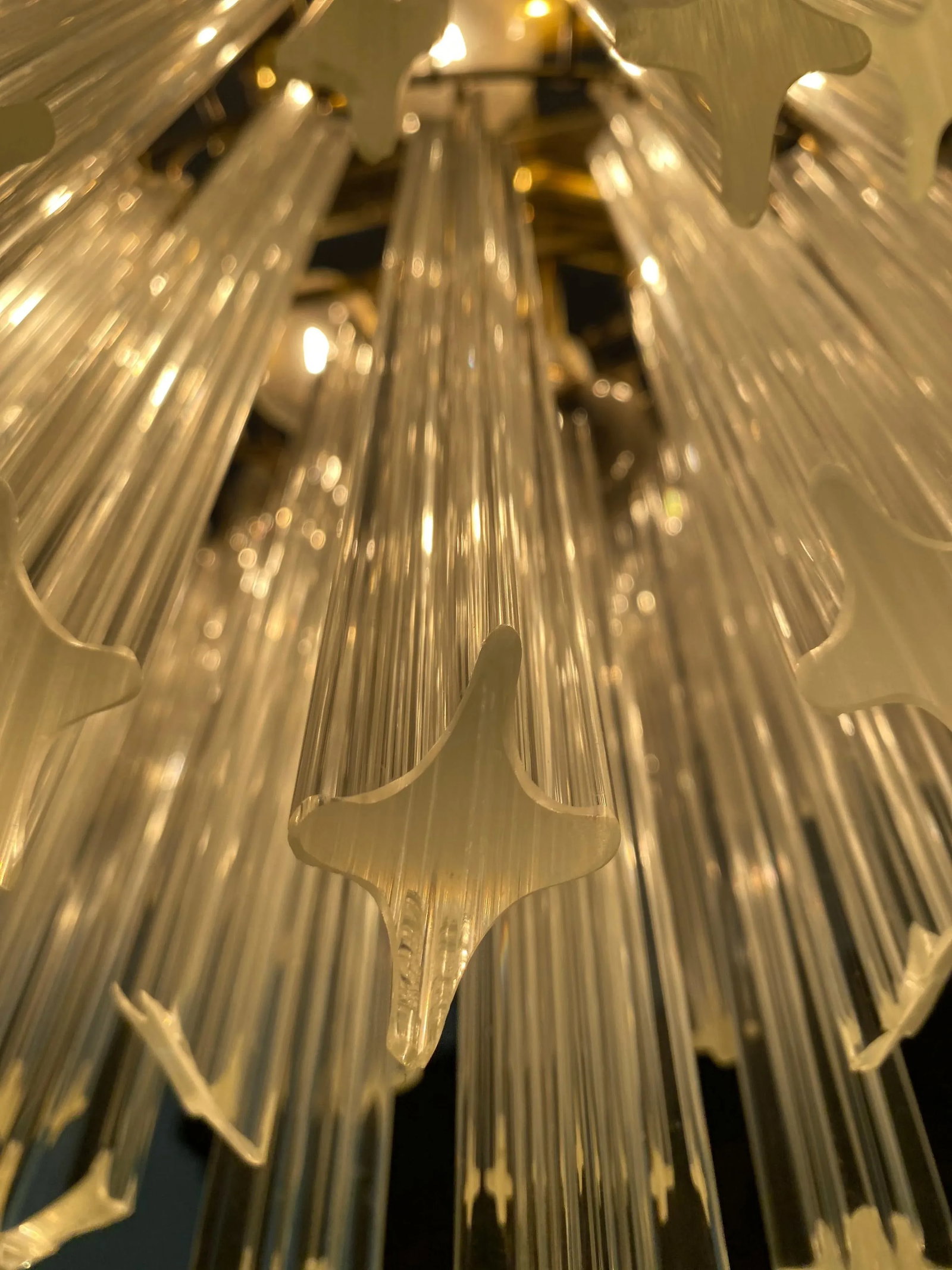 1960s Six-Tier Murano Crystal Italian 120 Quadriedri Prism Chandelier - 8