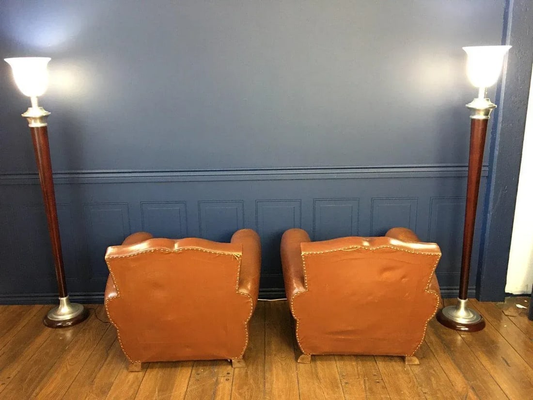 1930s Vintage French Moustache Back Club Chairs - A Pair - 2