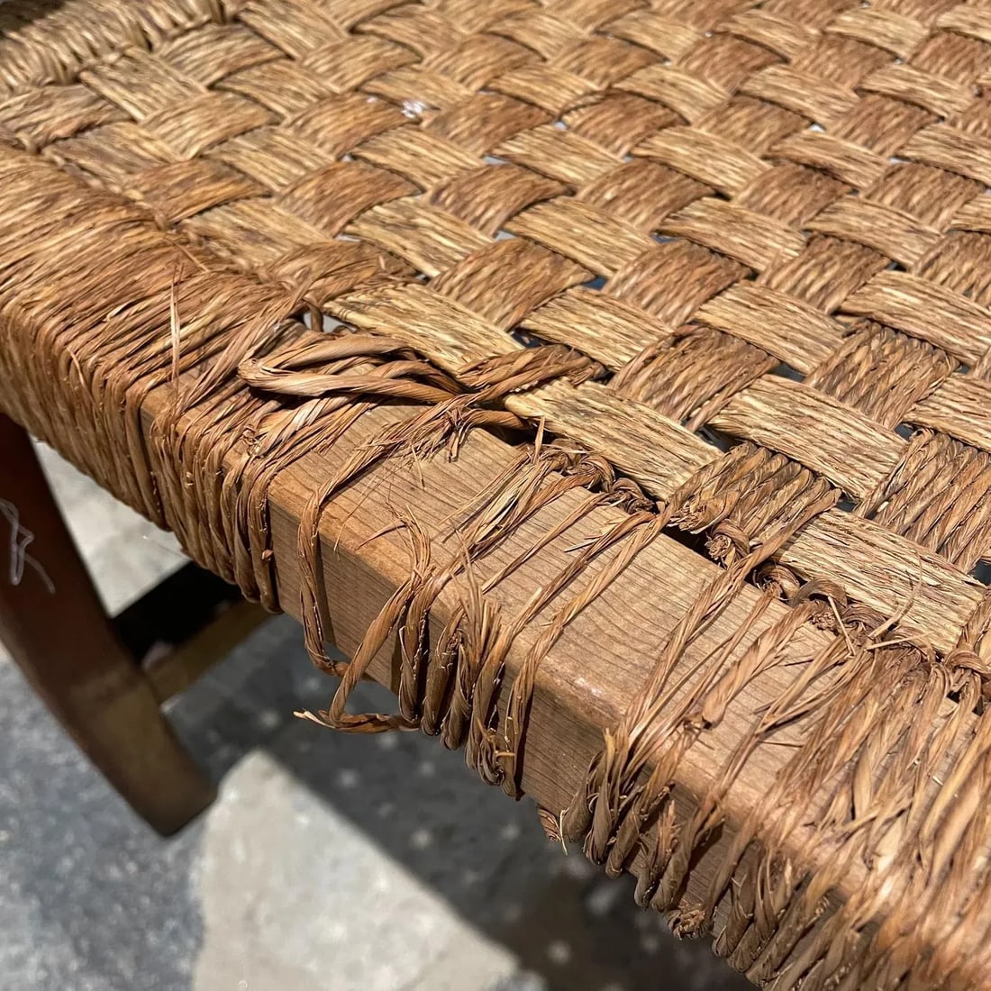 1940s Armchair Red Pine Seagrass Style Clara Porset Mexico - 11