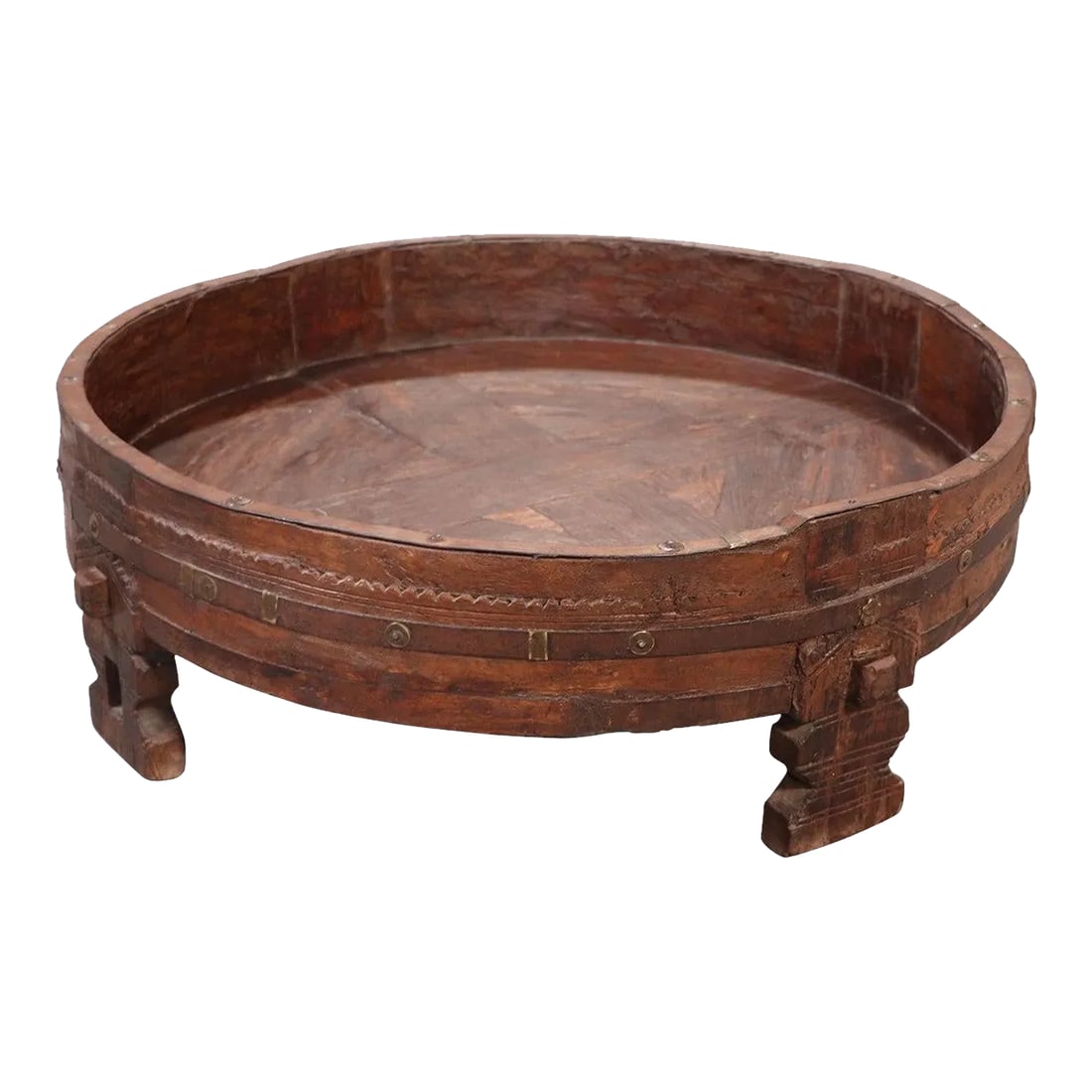 Vintage Solid Wood 29” Round Grinder Bed (1 of 3)