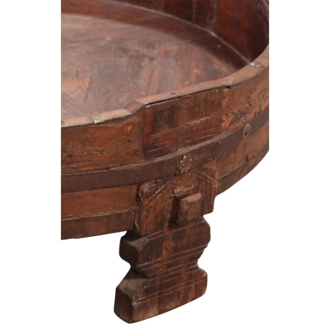 Vintage Solid Wood 29” Round Grinder Bed - 2