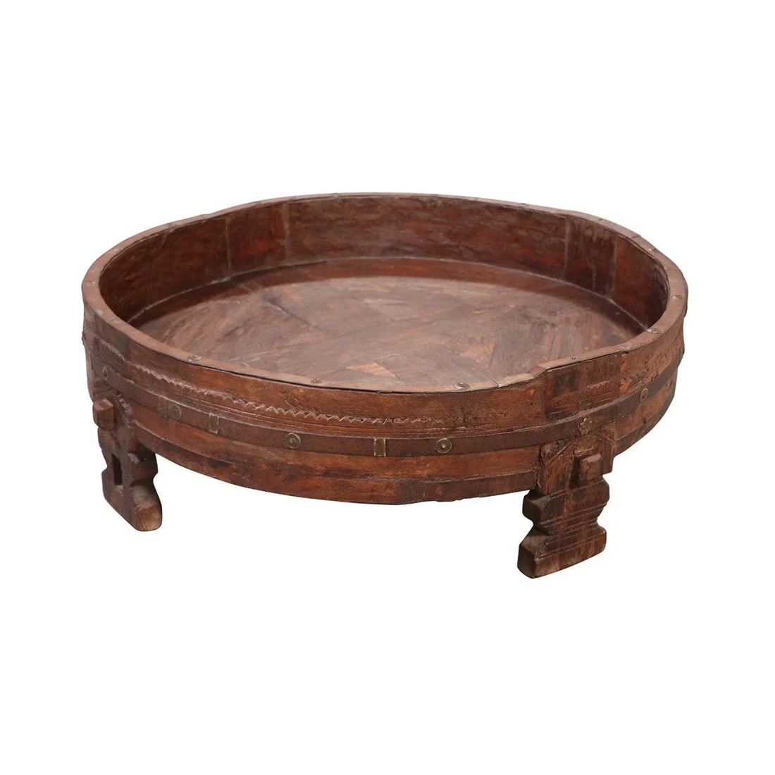 Vintage Solid Wood 29” Round Grinder Bed - 3