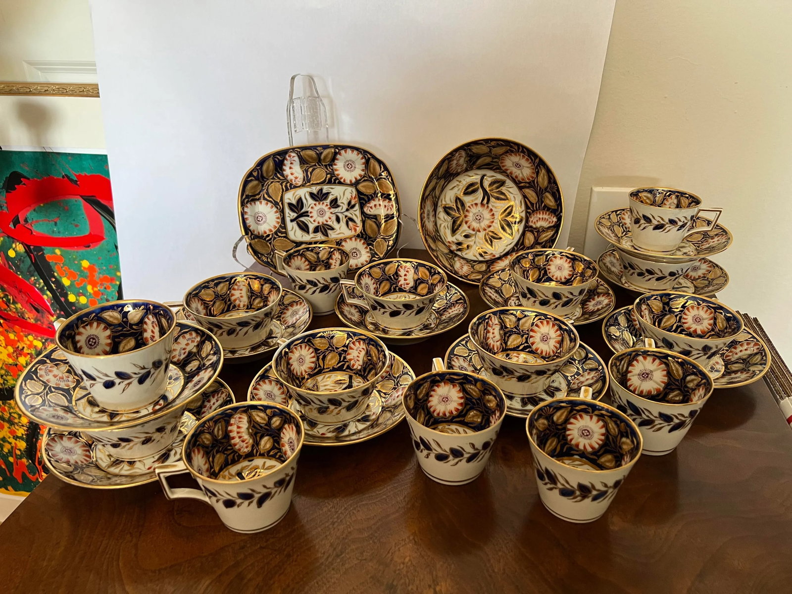 19th Century English Porcelain Dessert Service Cobalt- 27 Pieces - 11