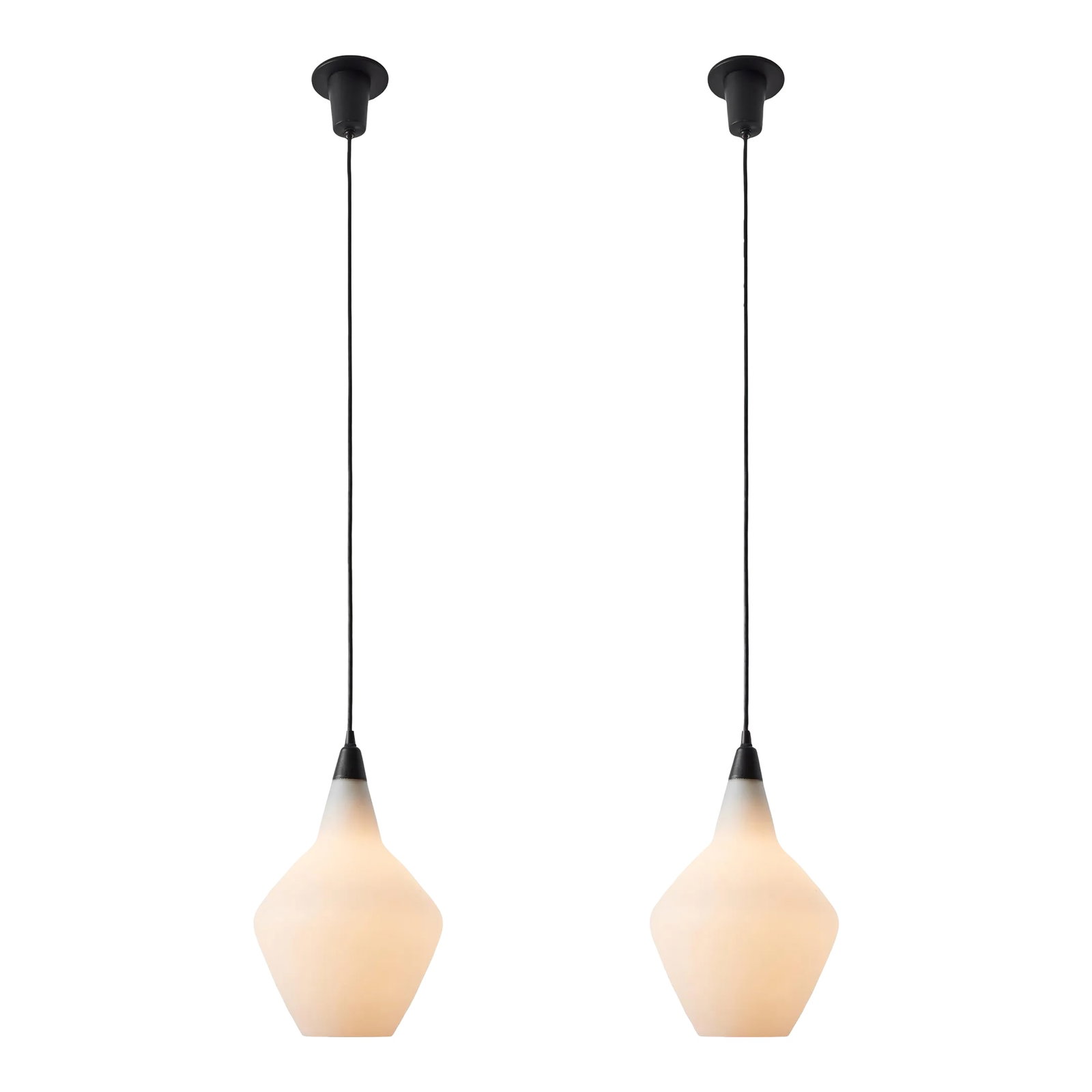 1950s Lisa Johansson-Pape Glass & Metal Ceiling Lamps - a Pair (1 of 12)