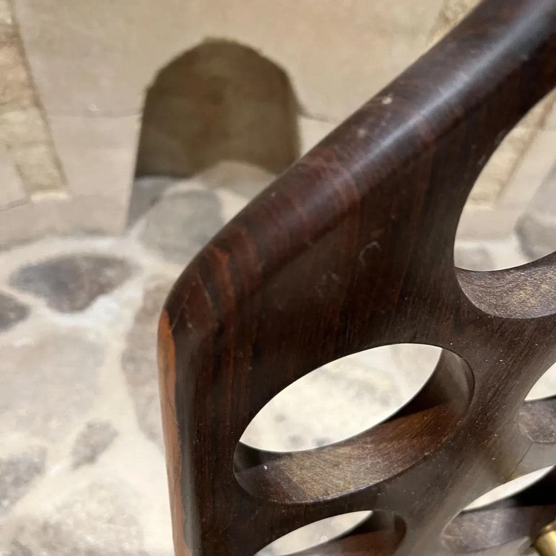 Vintage Wine Rack by Don S. Shoemaker Rosewood & Brass Mexico 1960s Mid Century - 8