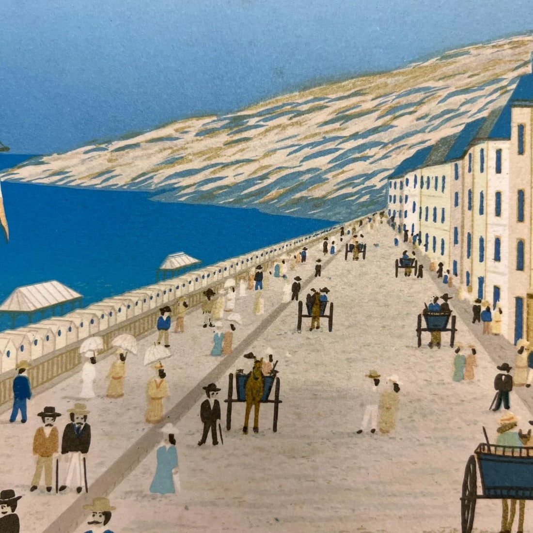 Vintage Francois Ledan Folk Art Ocean Landscape Lithograph by Fanch - 12