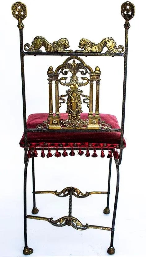 1920's Oscar Bach Telephone Cabinet & Chair - Bronze & Marble - 3