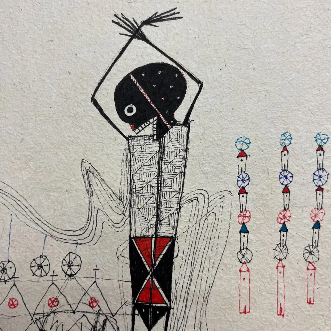 2011 Original Modern Art From Oaxaca Ink Drawing Mexico - 10