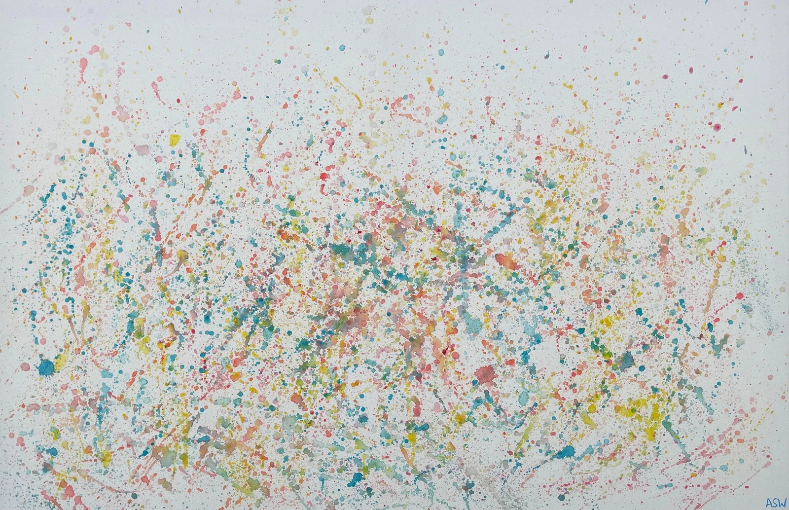 Colourful Abstract Flowers on White Background - Unique Original Art by Contemporary British Artist, - 4