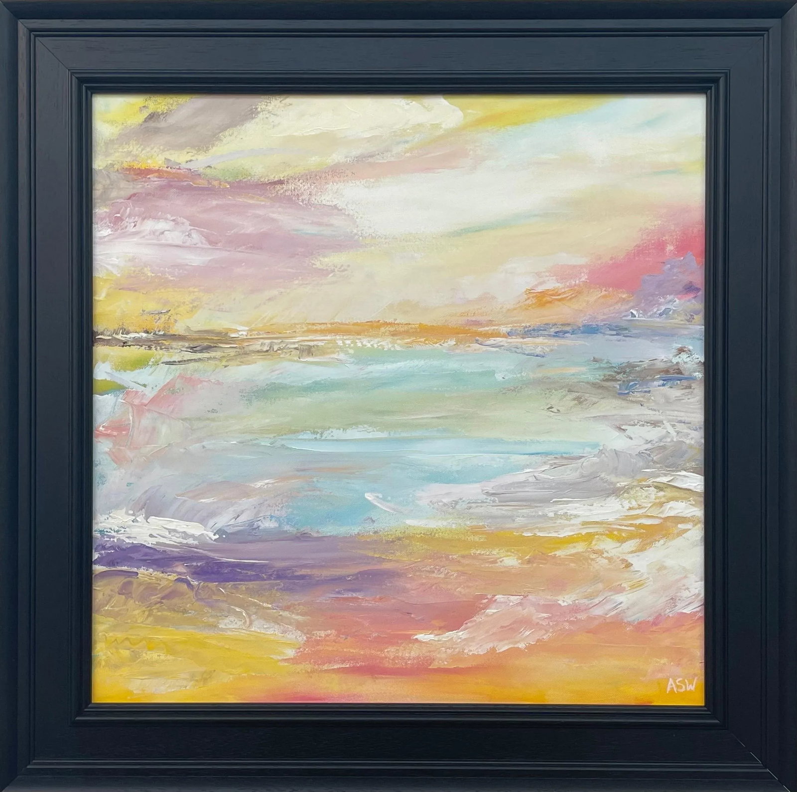 Serene Abstract Impressionist Seascape Landscape - Unique Original Art by Contemporary British Artis - 13