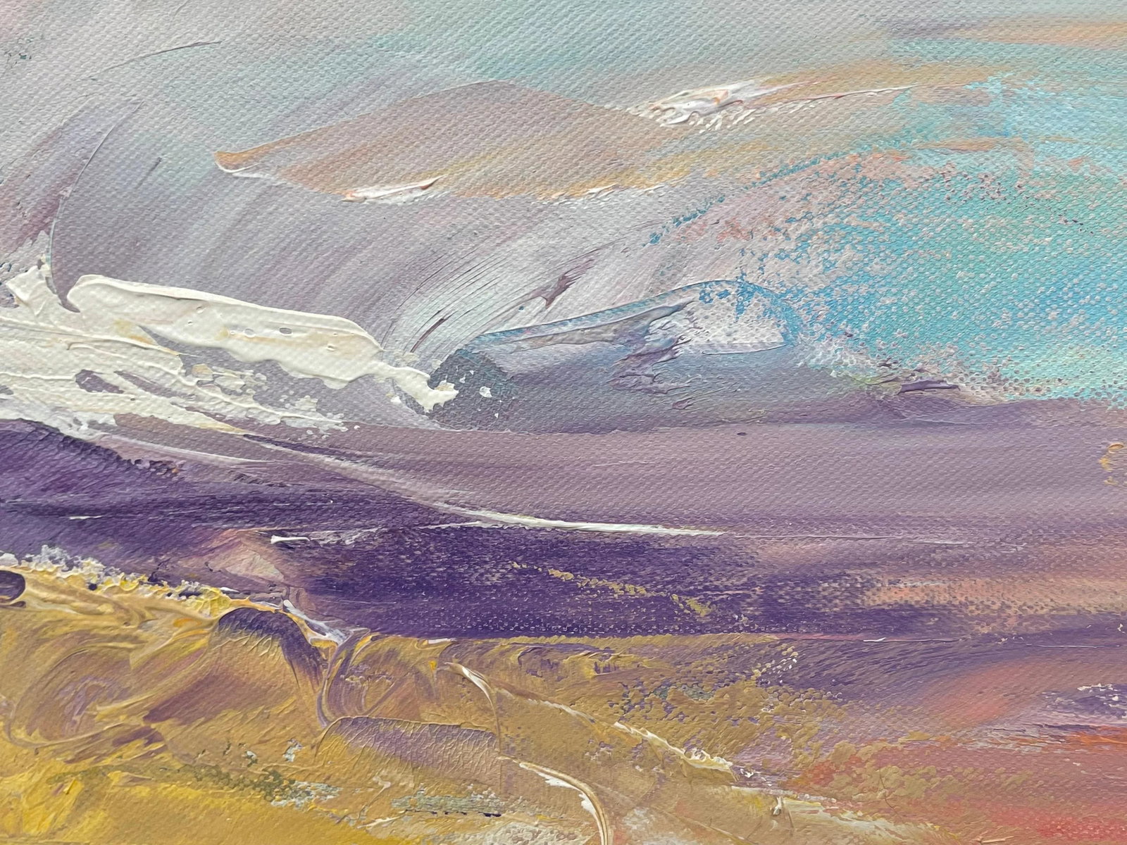 Serene Abstract Impressionist Seascape Landscape - Unique Original Art by Contemporary British Artis - 3