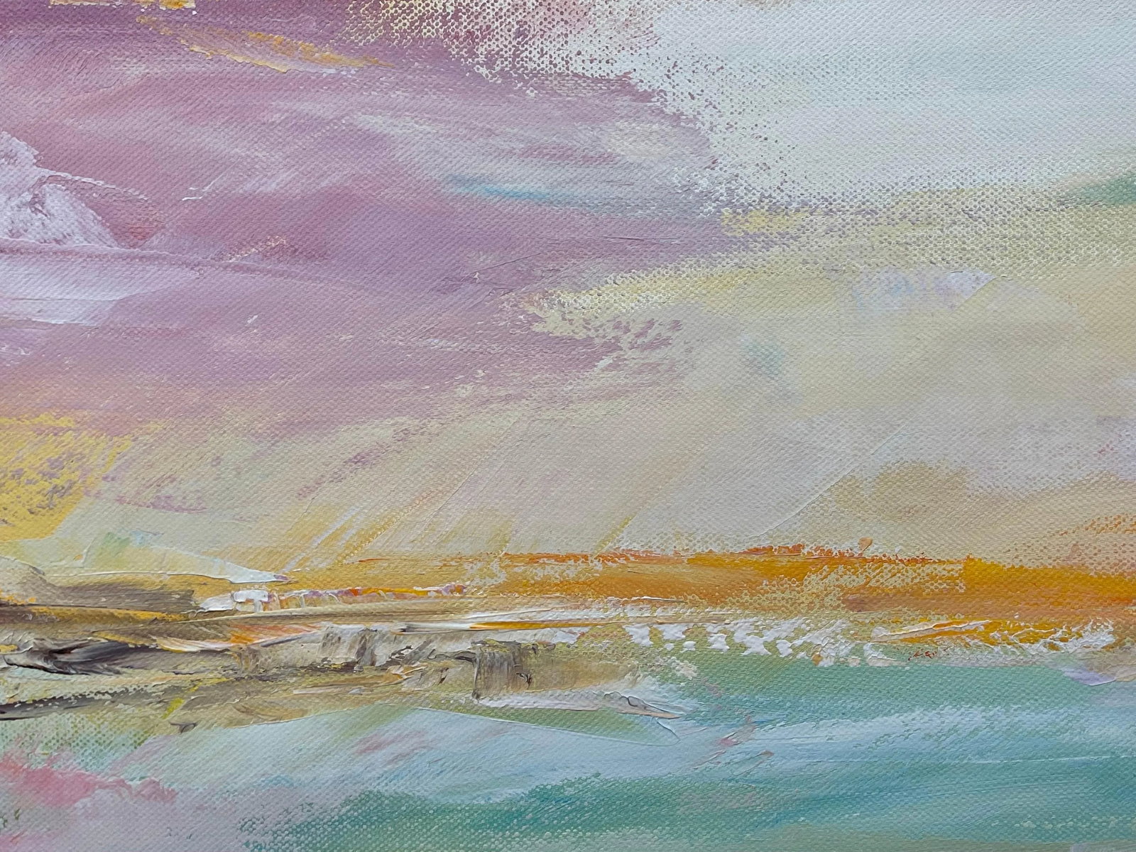 Serene Abstract Impressionist Seascape Landscape - Unique Original Art by Contemporary British Artis - 4