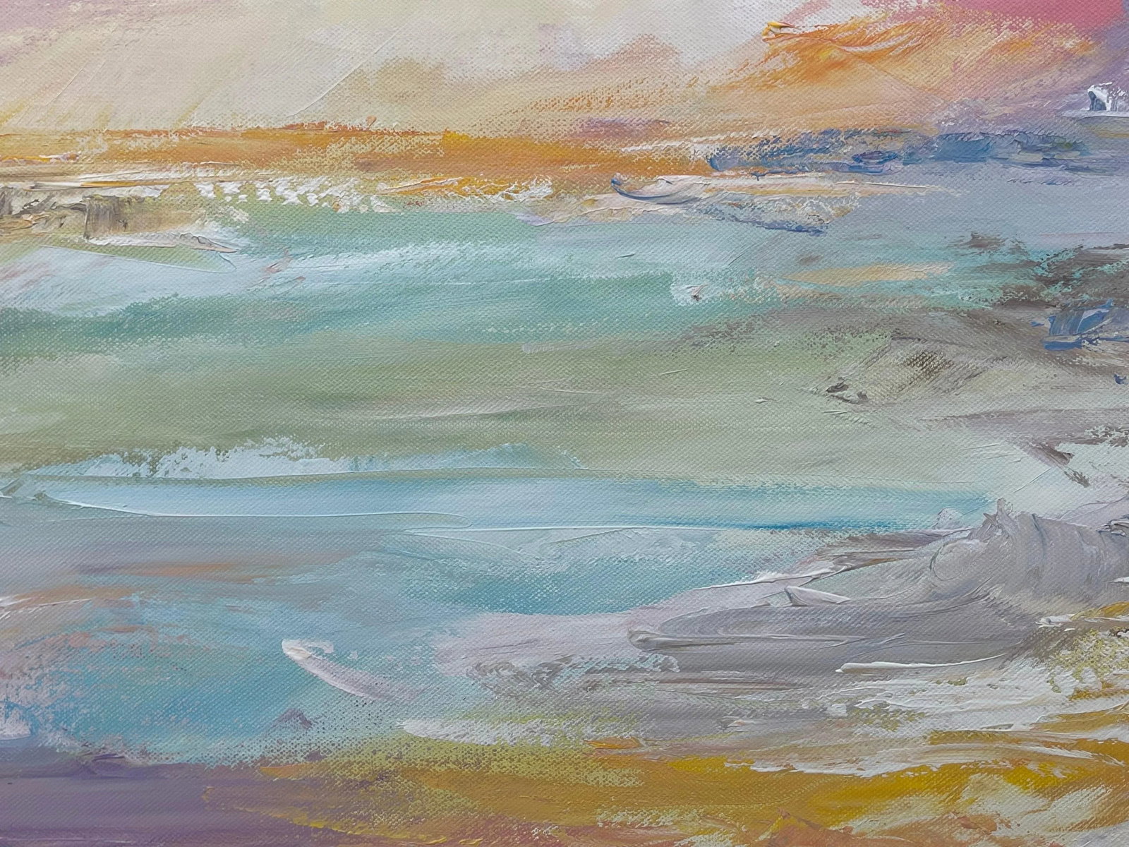 Serene Abstract Impressionist Seascape Landscape - Unique Original Art by Contemporary British Artis - 5