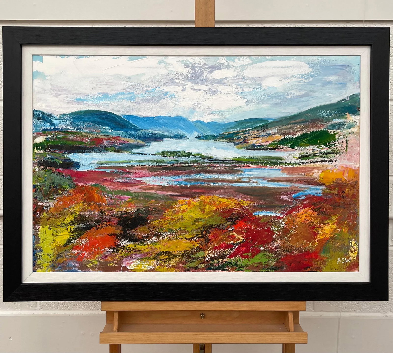 Colourful Abstract Landscape Painting of the Hudson River - Unique Original Art by Contemporary Brit - 6