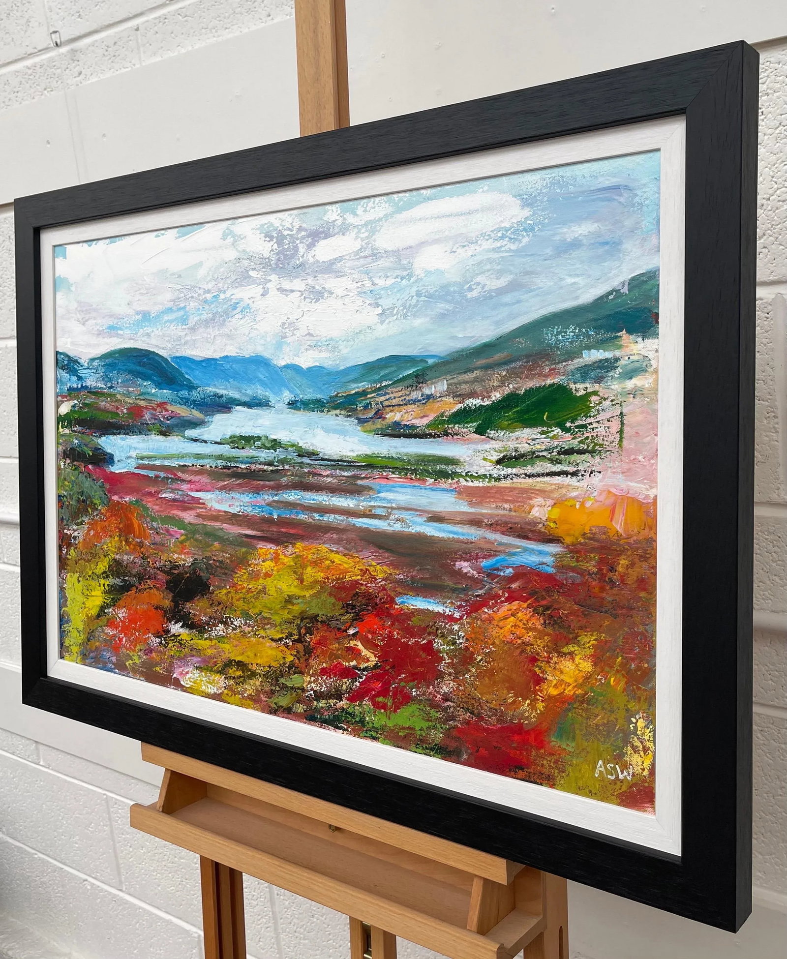 Colourful Abstract Landscape Painting of the Hudson River - Unique Original Art by Contemporary Brit - 7