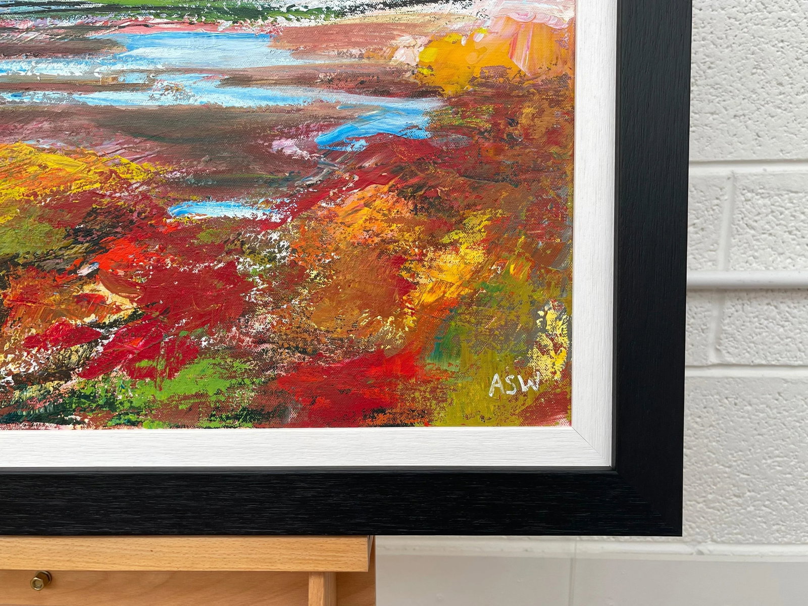 Colourful Abstract Landscape Painting of the Hudson River - Unique Original Art by Contemporary Brit - 8