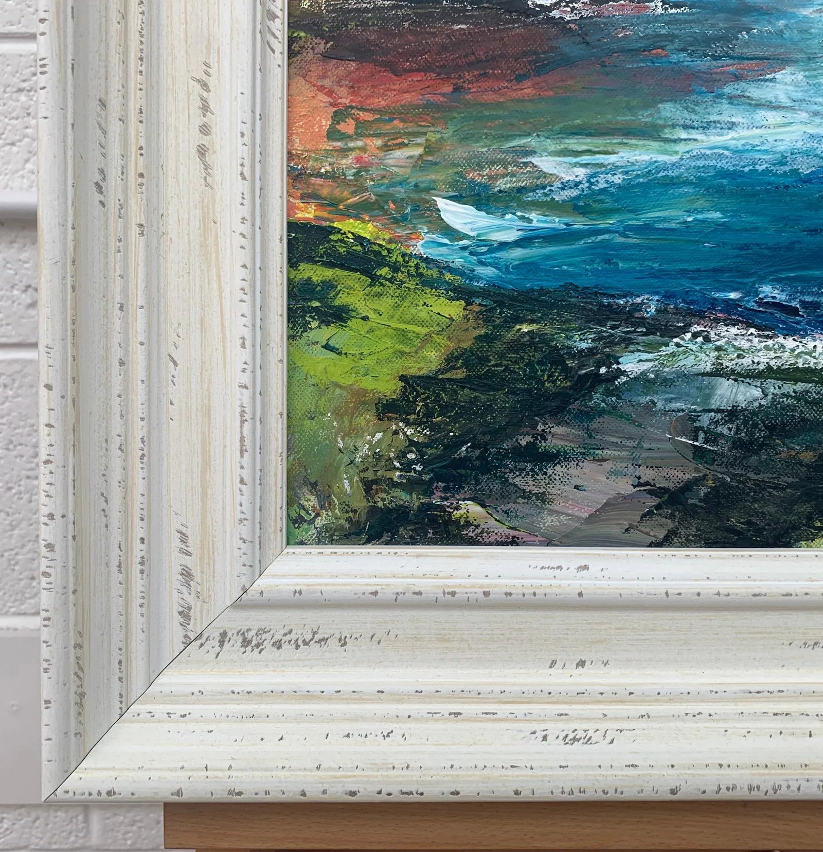 Colourful Abstract River Bank Lakeside Landscape - Unique Original Art by British Urban Landscape Ar - 11