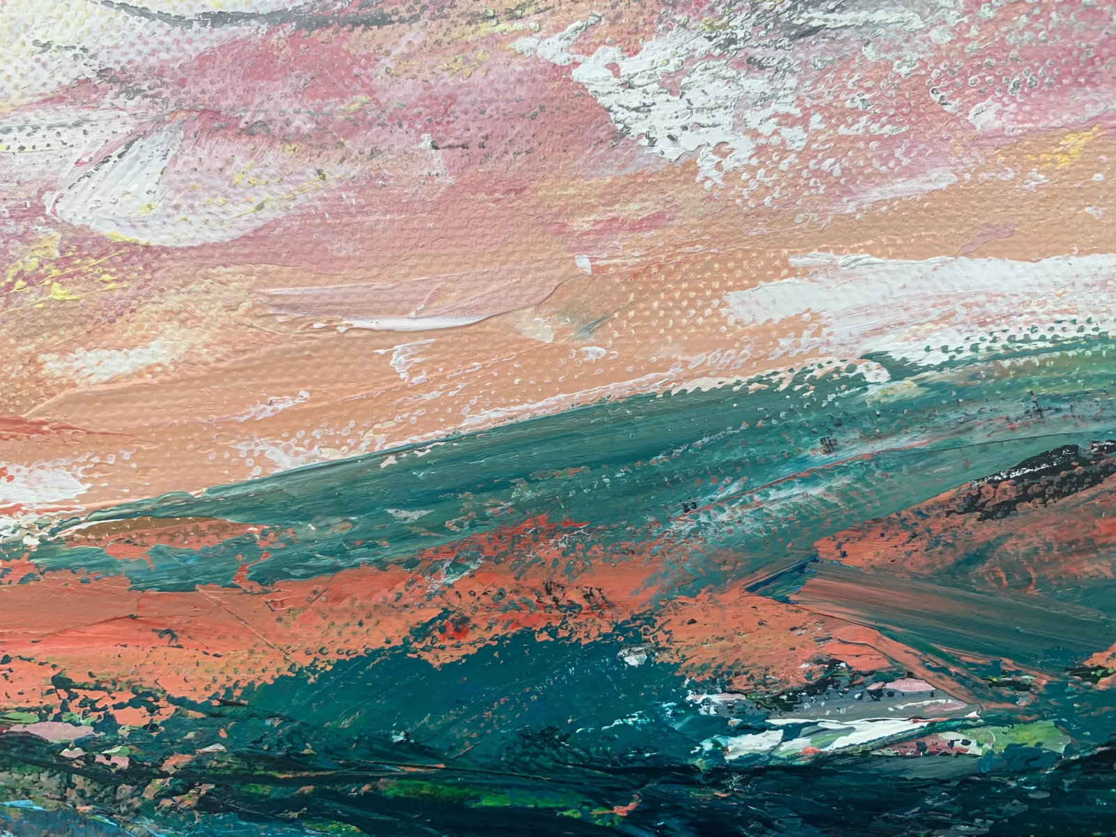 Colourful Abstract River Bank Lakeside Landscape - Unique Original Art by British Urban Landscape Ar - 4