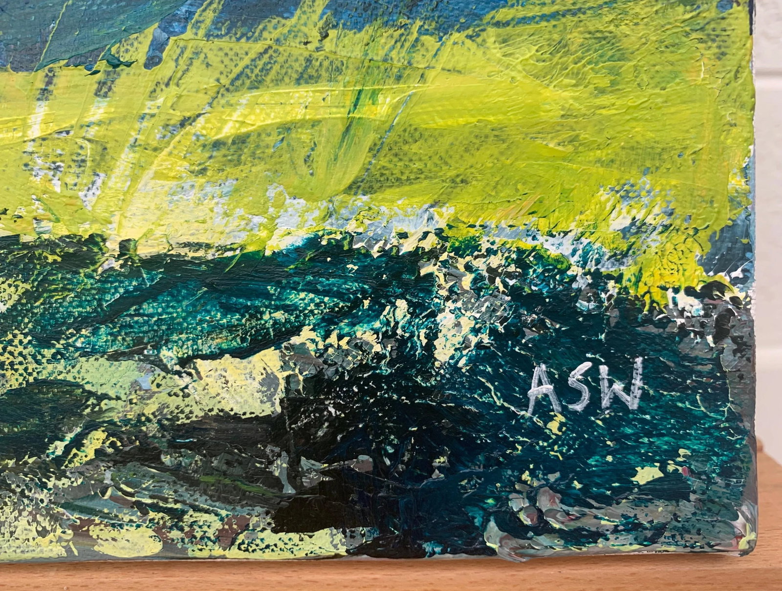 Colourful Abstract River Bank Lakeside Landscape - Unique Original Art by British Urban Landscape Ar - 5