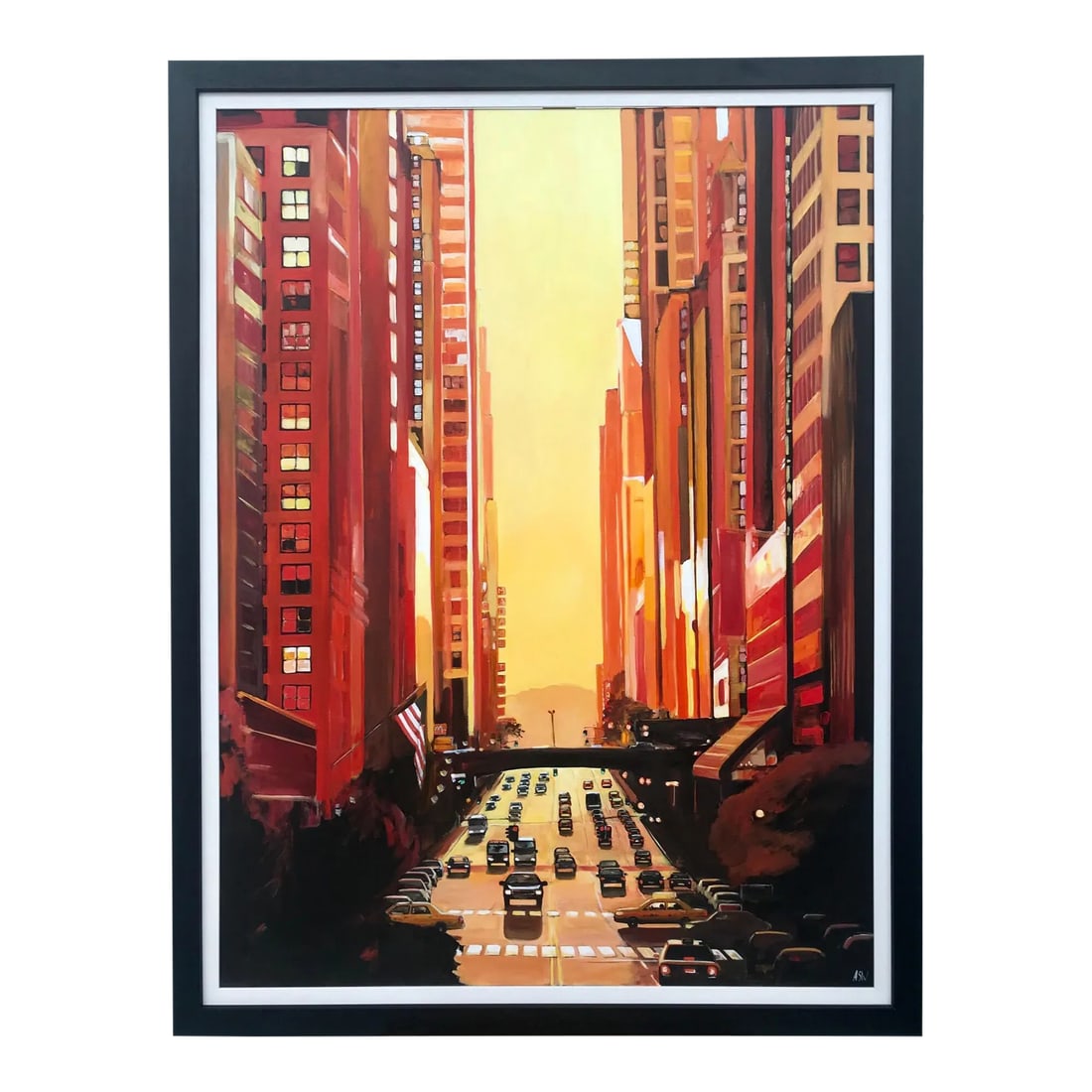Angela Wakefield, New York City NYC Street Sunshine Landscape Painting by British Cityscape Artist,: New York Sunshine Golden Glow Cityscape Painting by British Urban Landscape Artist Angela Wakefield. This original is part of the New York Series, a body of work featured in exhibitions across England