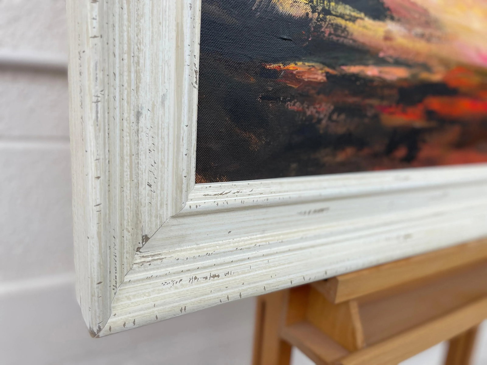 Black Orange & Yellow Abstract Landscape Painting - Unique Original Art by British Contemporary Arti - 5