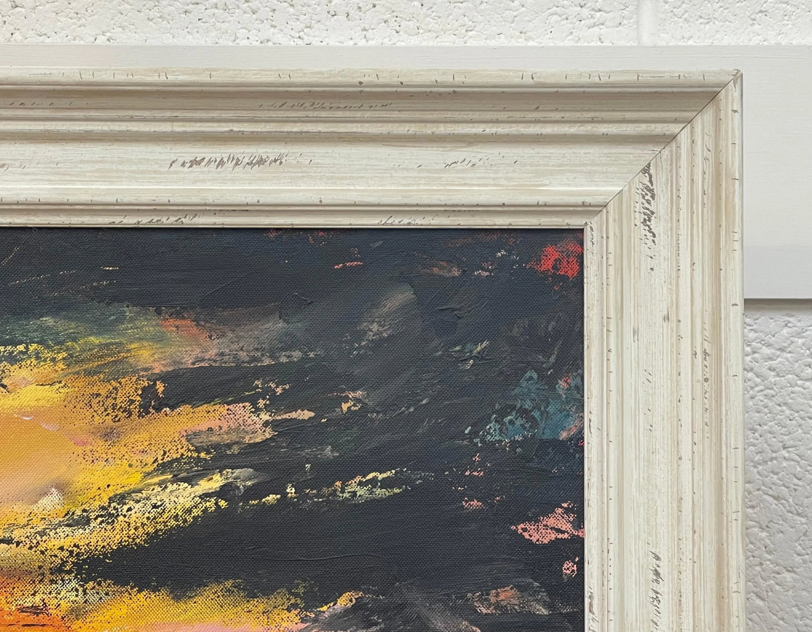Black Orange & Yellow Abstract Landscape Painting - Unique Original Art by British Contemporary Arti - 9