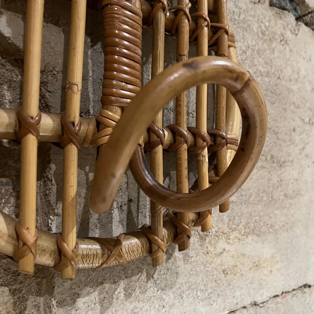 1950s French Rattan Bamboo Coat Racks Style Louis Sognot France - 2