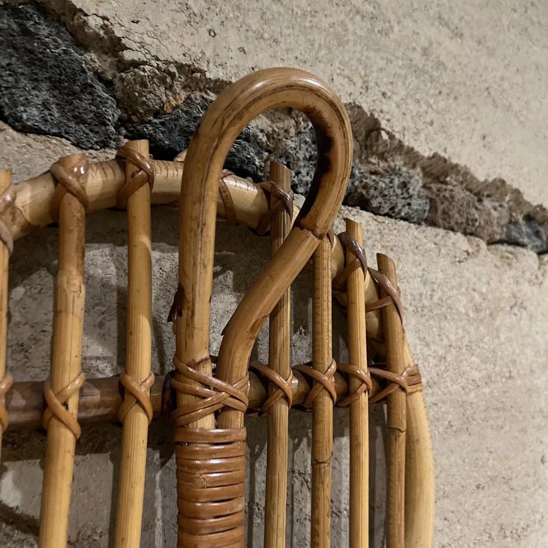 1950s French Rattan Bamboo Coat Racks Style Louis Sognot France - 4