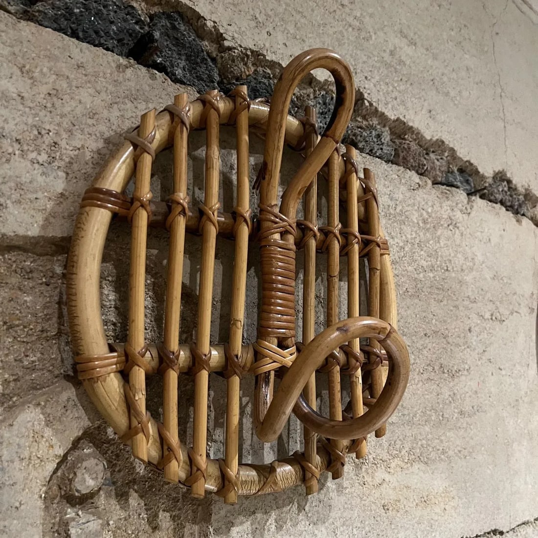 1950s French Rattan Bamboo Coat Racks Style Louis Sognot France - 6