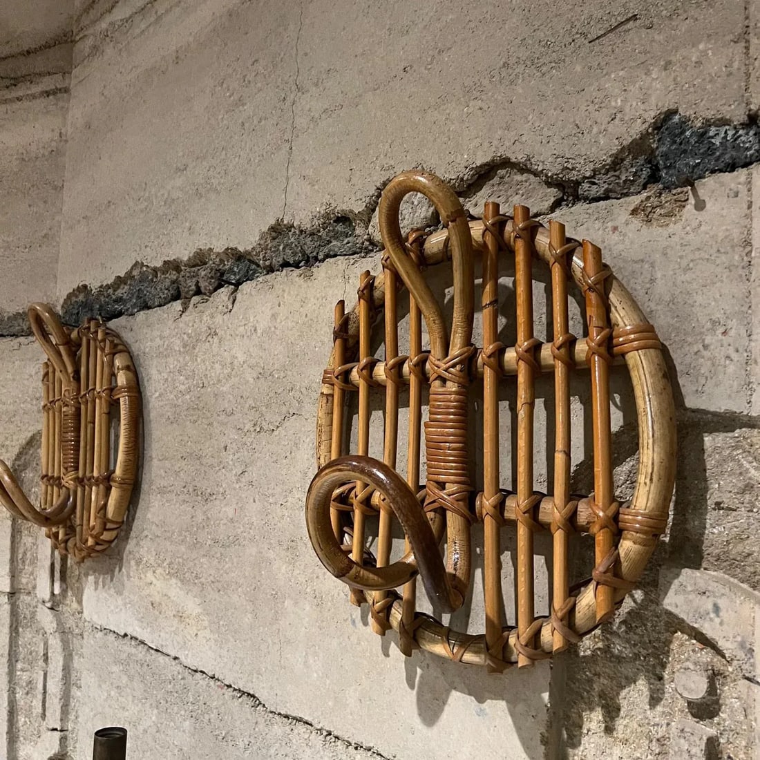 1950s French Rattan Bamboo Coat Racks Style Louis Sognot France - 7