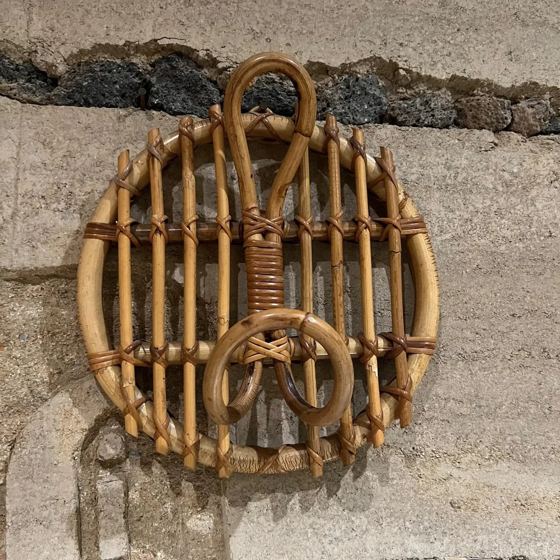 1950s French Rattan Bamboo Coat Racks Style Louis Sognot France - 8
