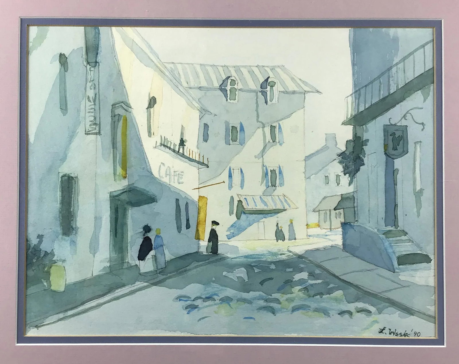 Framed Vintage Watercolor Original Painting - 2