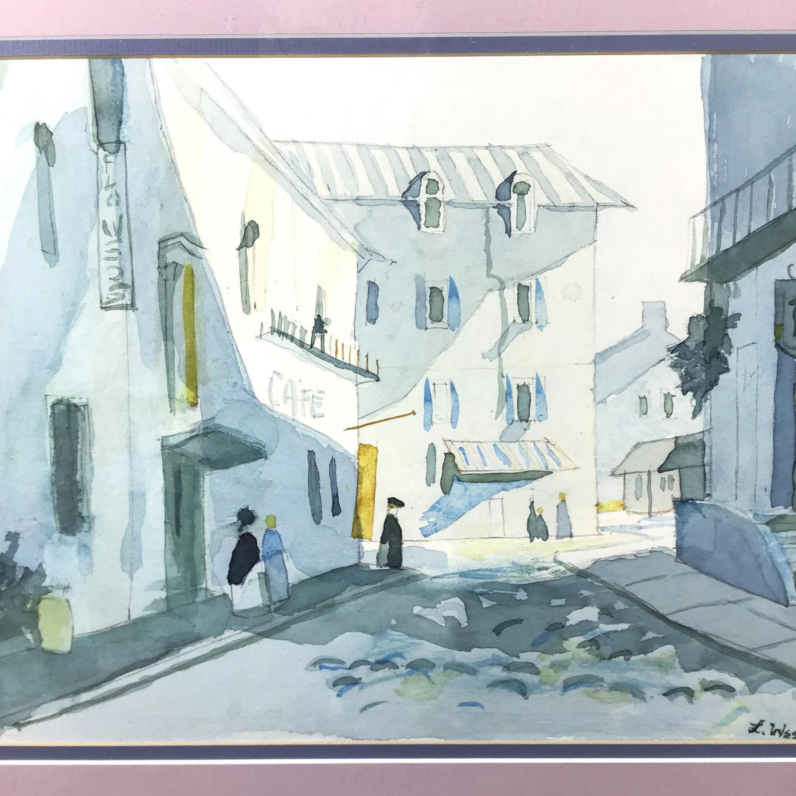 Framed Vintage Watercolor Original Painting - 4