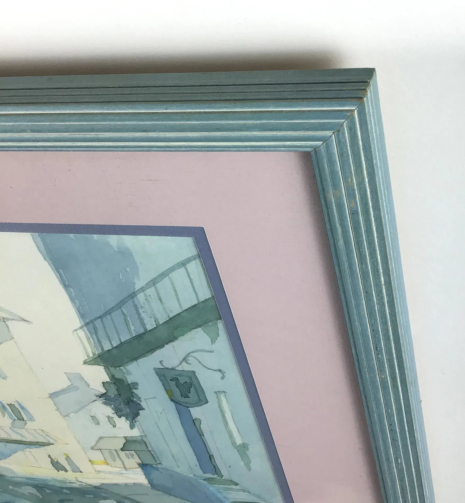 Framed Vintage Watercolor Original Painting - 6